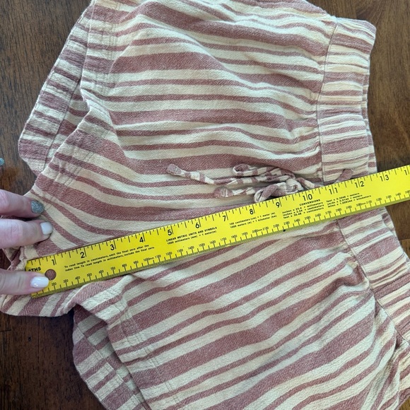 Known Supply Striped tan brown Women's Shorts size medium 100% organic cotton - Picture 6 of 8